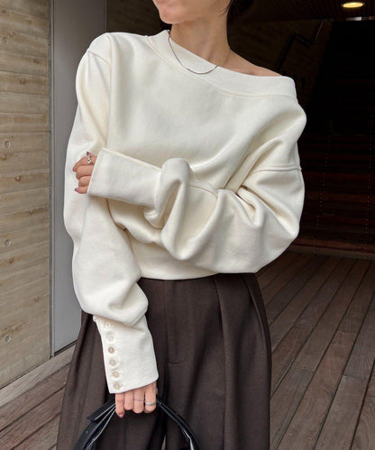 1點裝飾粘合衛衣