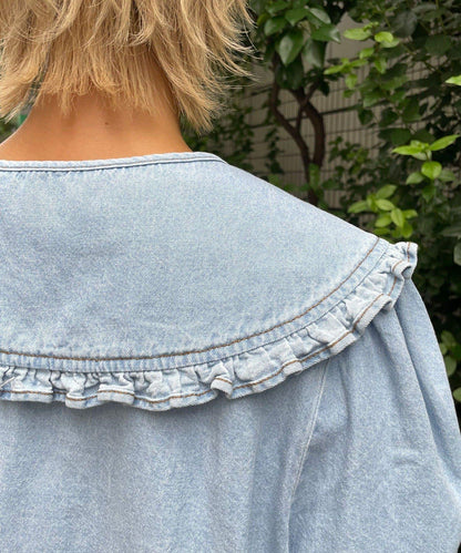 【HELLO.SANFRANCISCO/ハローサンフランシスコ】帶領雛菊刺繡牛仔襯衫