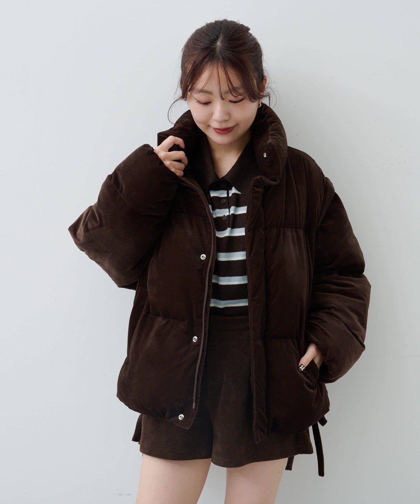 天鵝絨加棉夾克