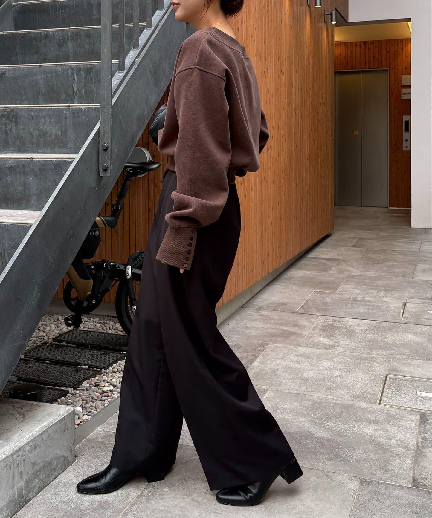 1點裝飾粘合衛衣