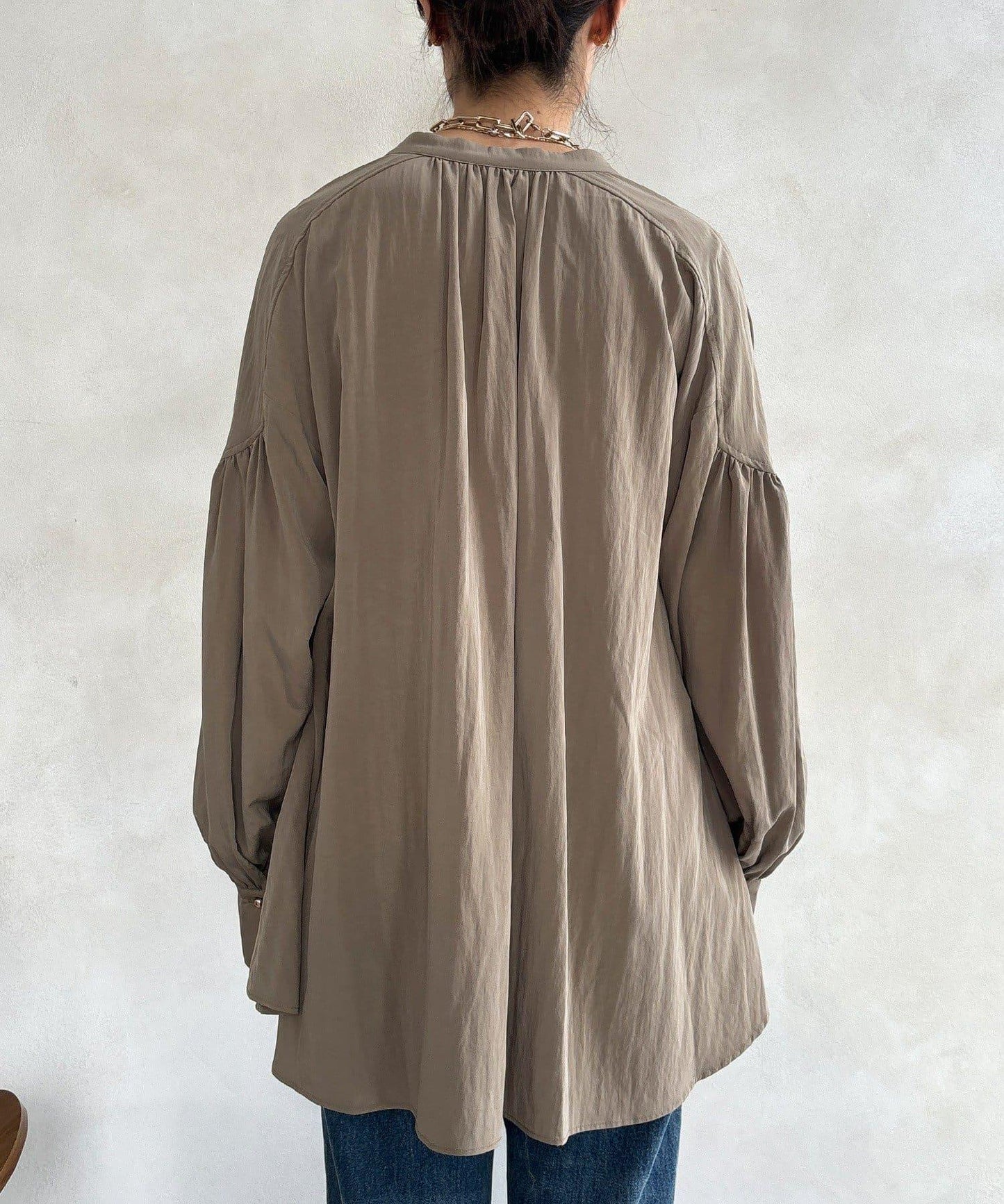 褶皺長款襯衫