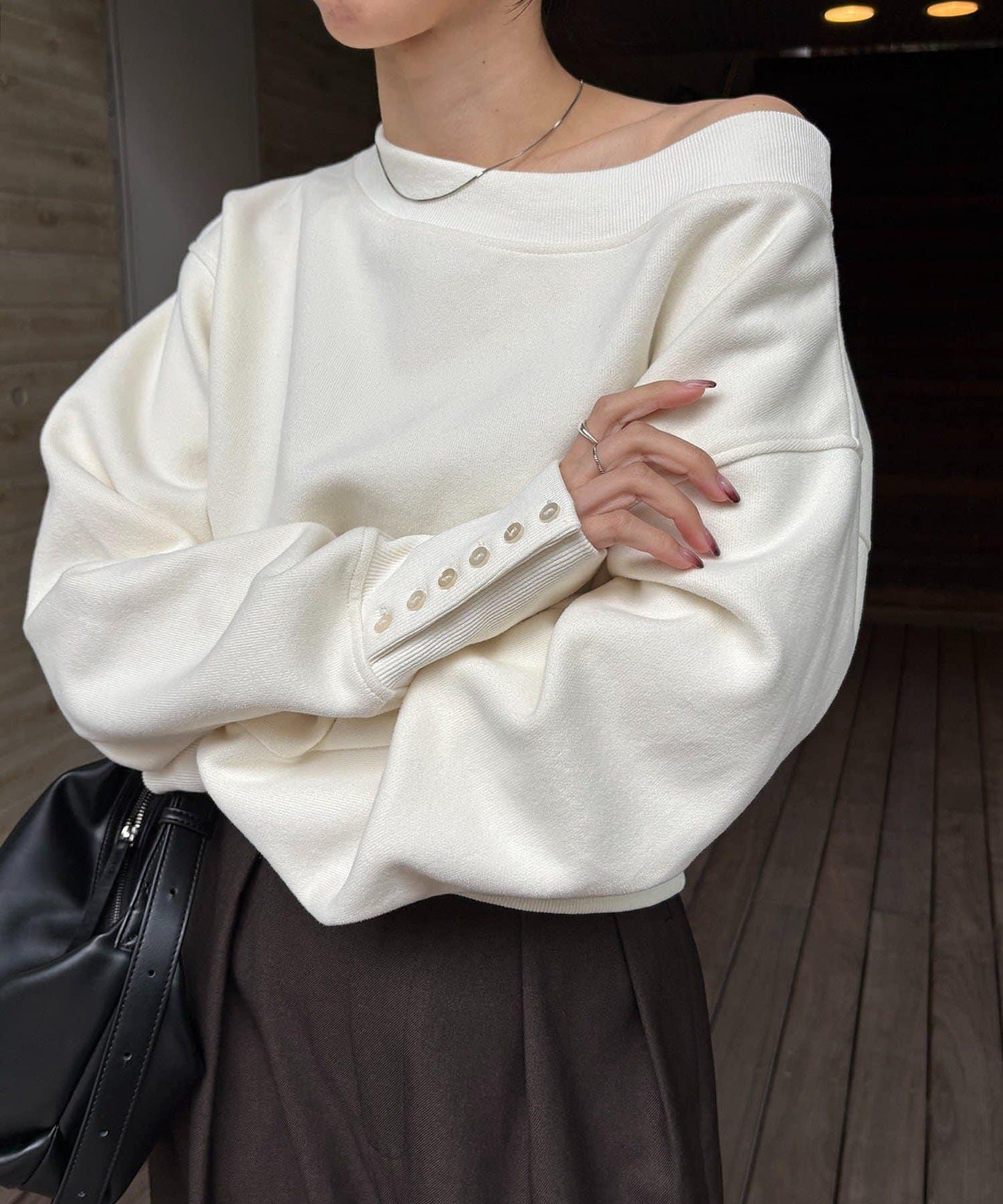 1點裝飾粘合衛衣