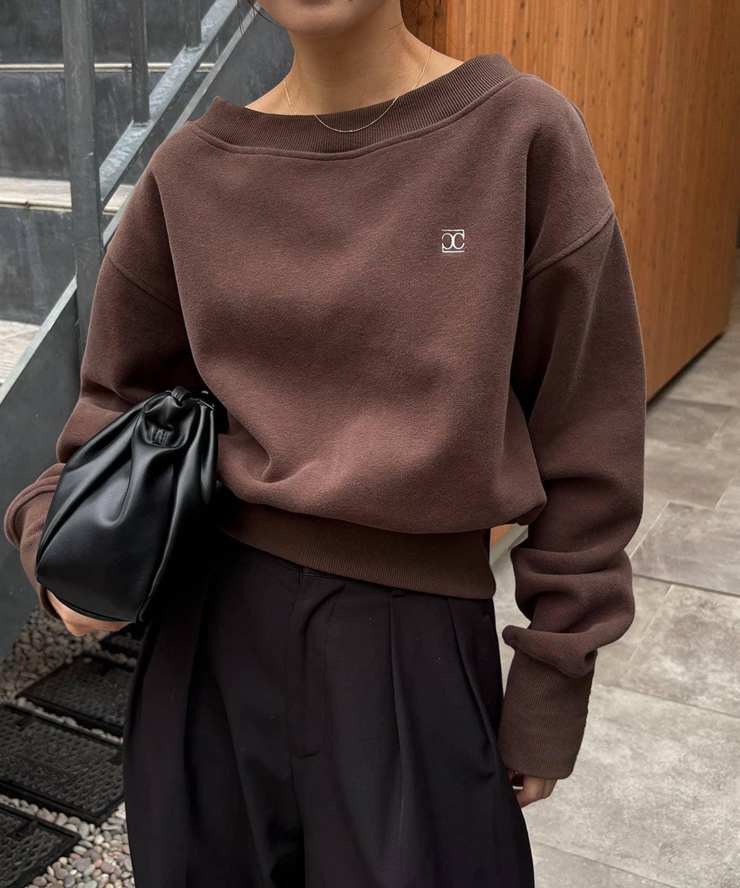 1點裝飾粘合衛衣