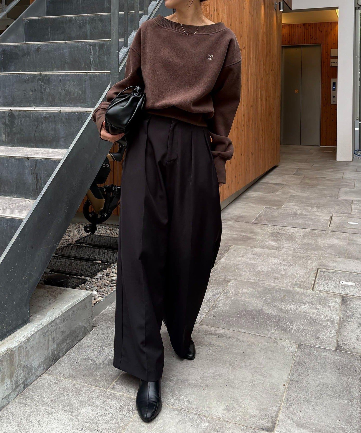 1點裝飾粘合衛衣