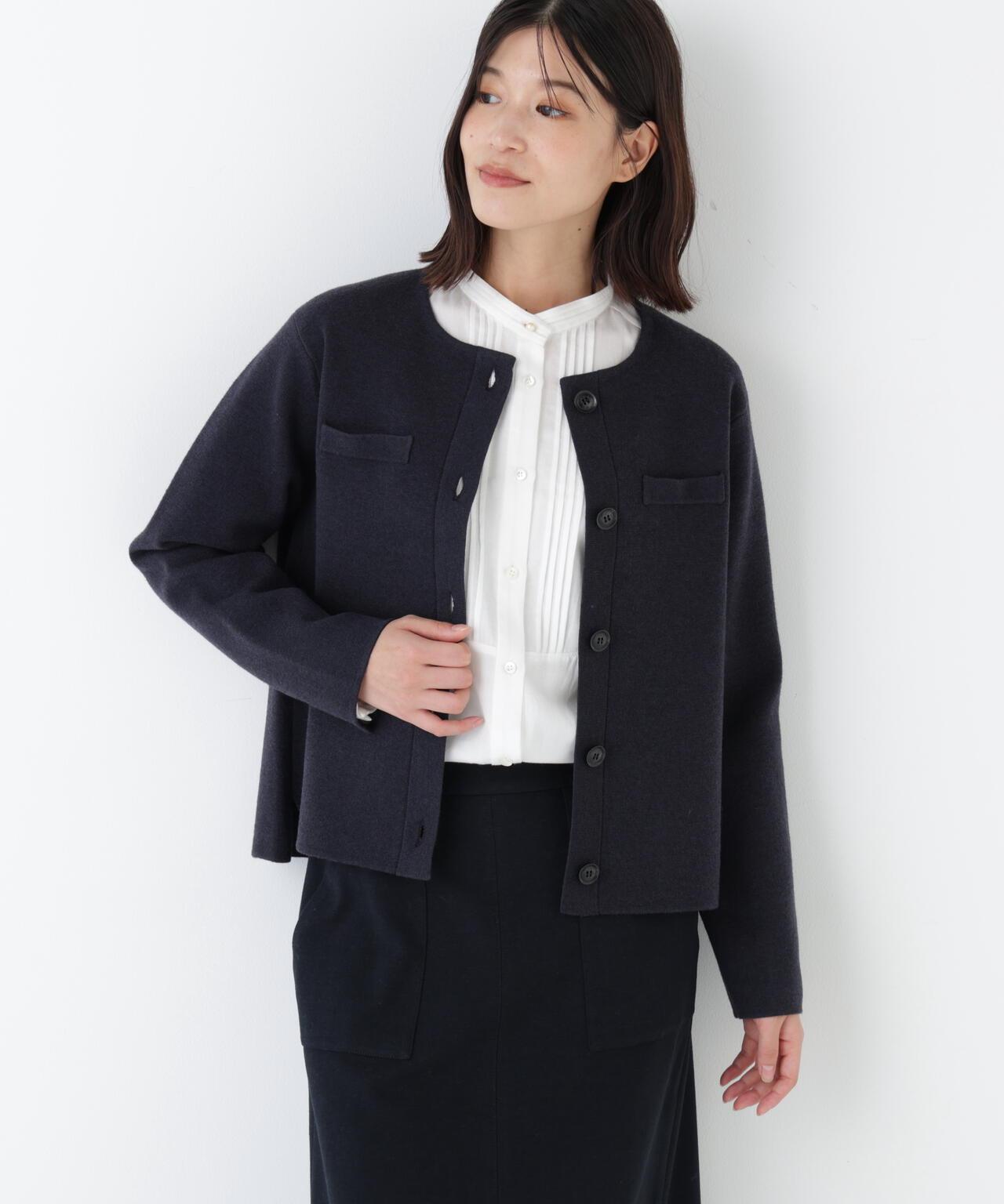 高密度米蘭羅紋圓領夾克