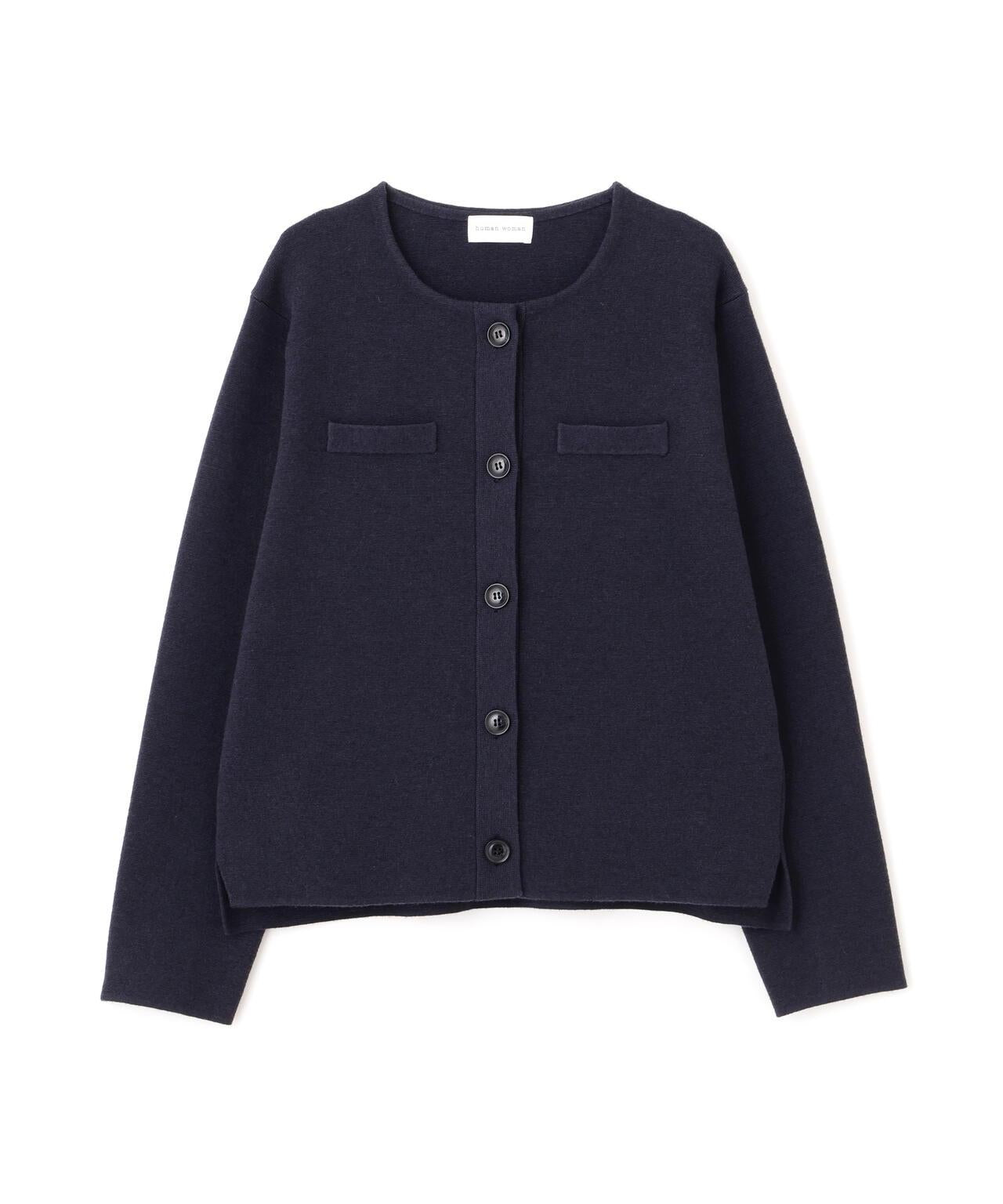 高密度米蘭羅紋圓領夾克