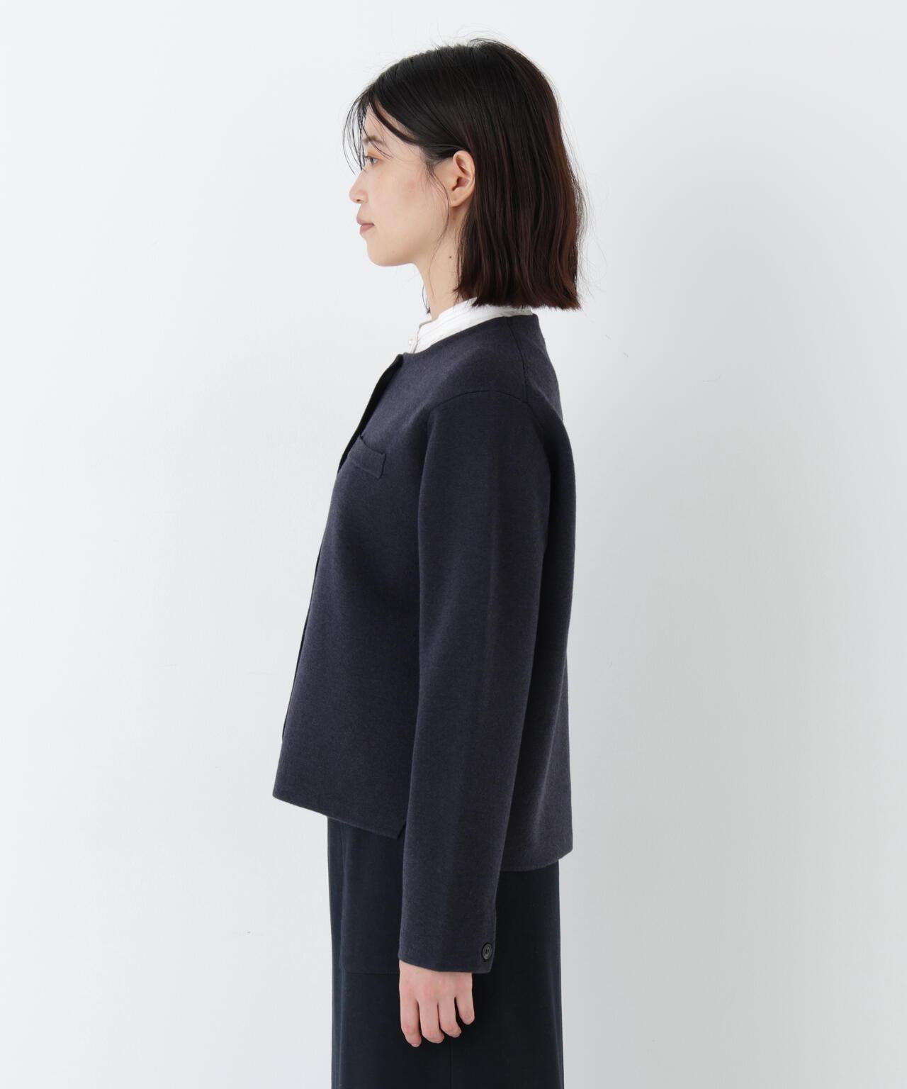 高密度米蘭羅紋圓領夾克