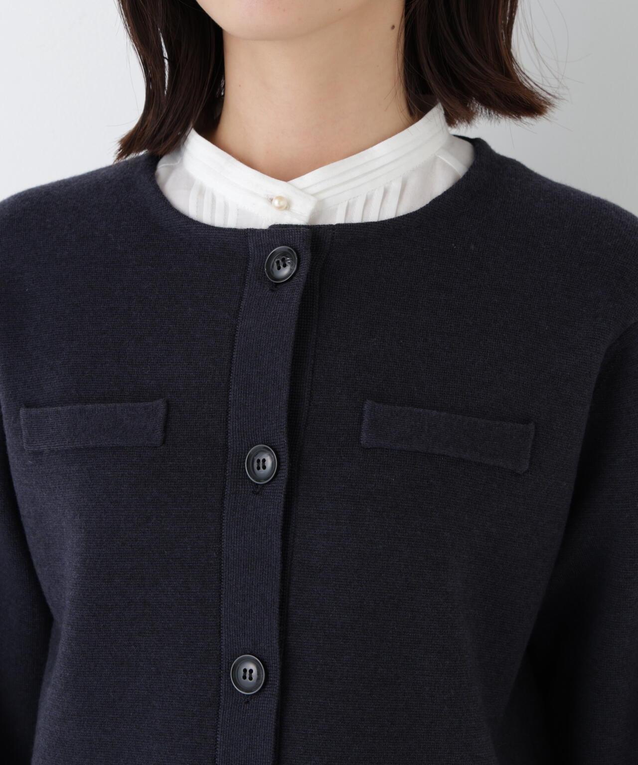 高密度米蘭羅紋圓領夾克