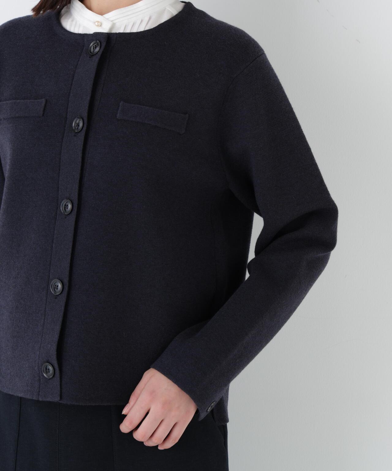 高密度米蘭羅紋圓領夾克