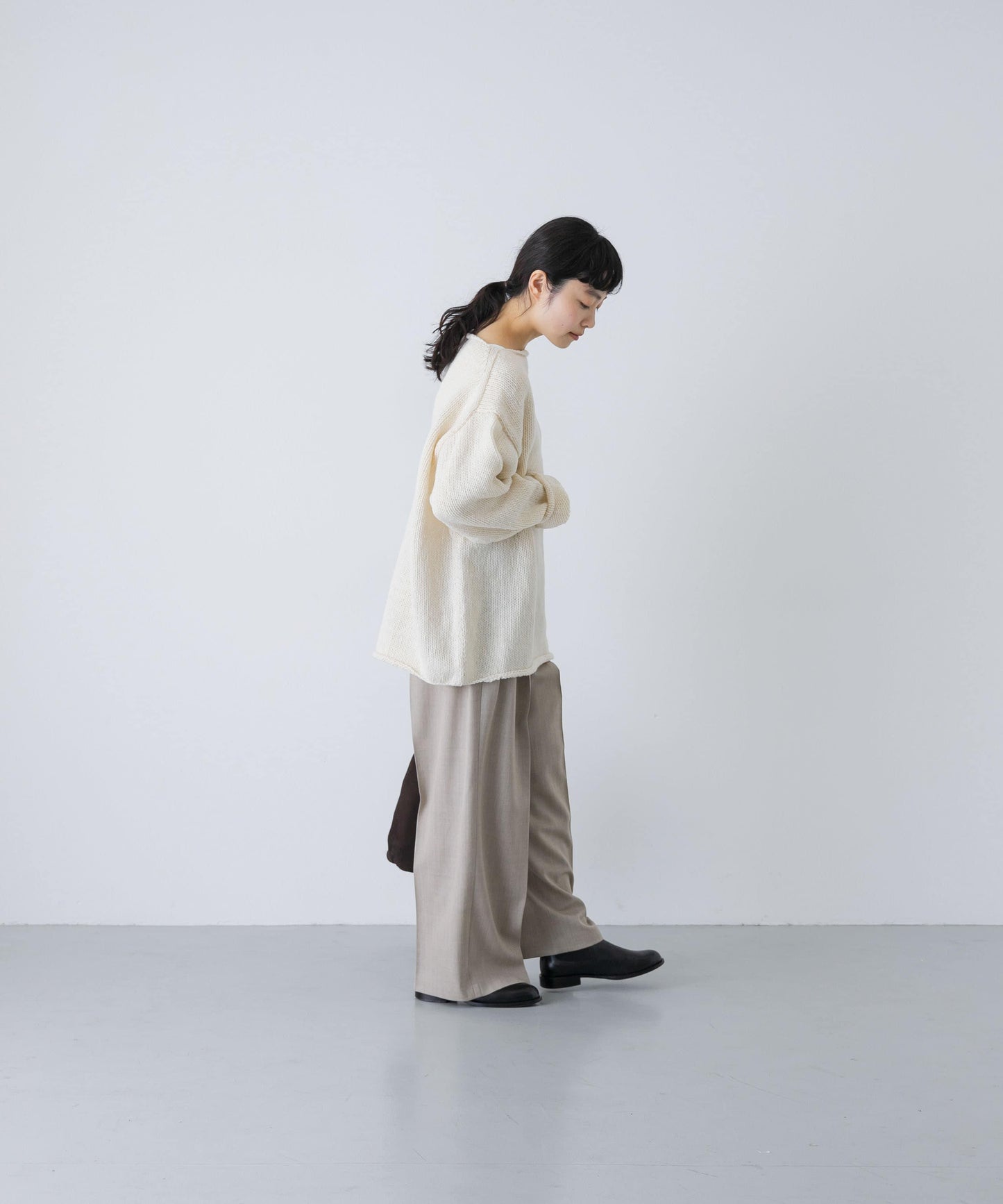 可水洗羊毛斜紋長褲