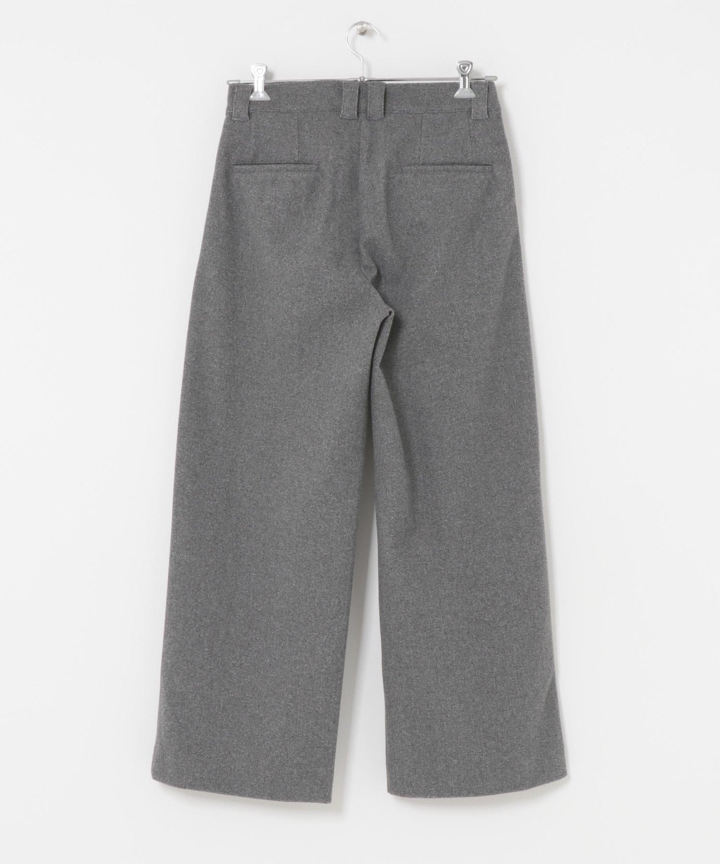 針織呢料褶皺寬腿褲