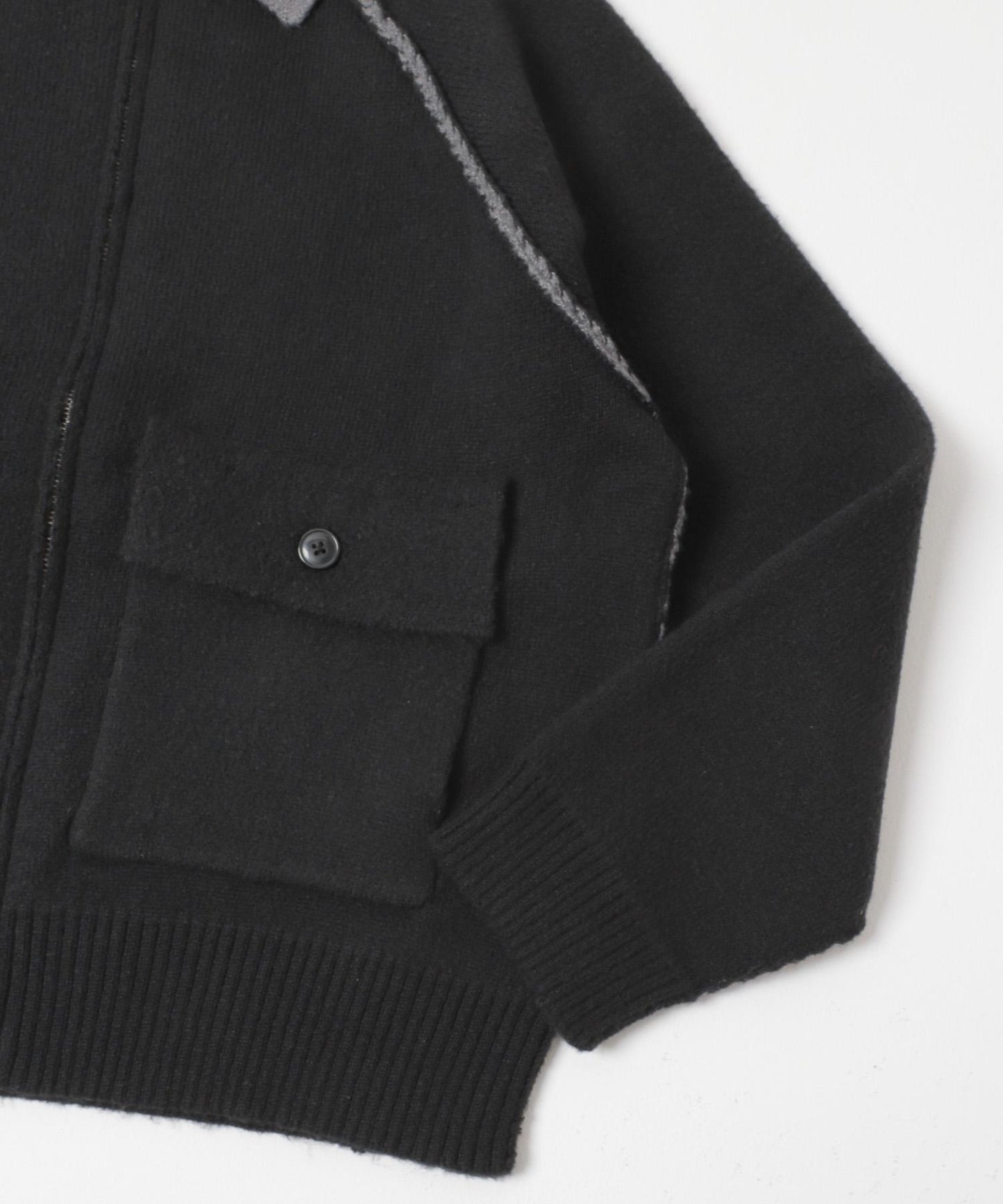 拼色針織拉鍊夾克