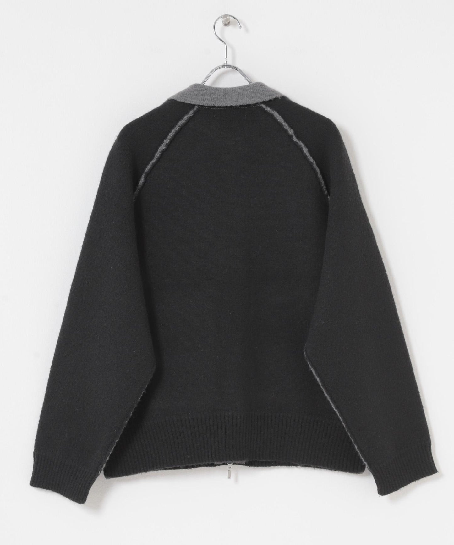 拼色針織拉鍊夾克