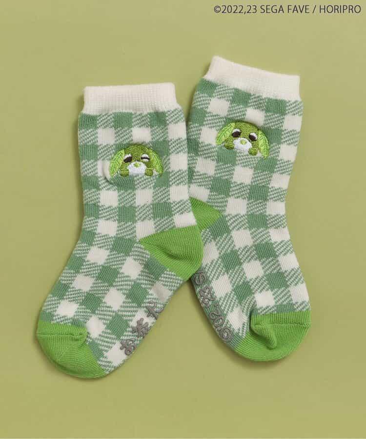 茶犬單點刺繡襪