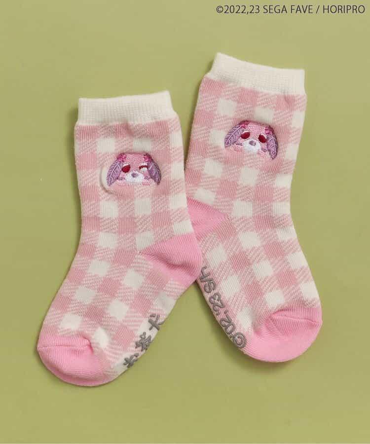 茶犬單點刺繡襪