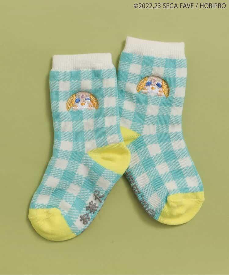 茶犬單點刺繡襪