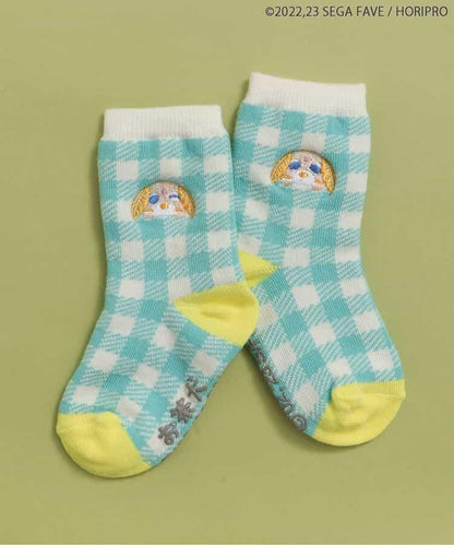 茶犬單點刺繡襪