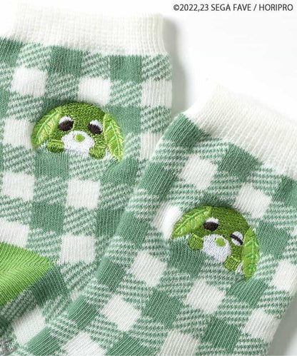 茶犬單點刺繡襪