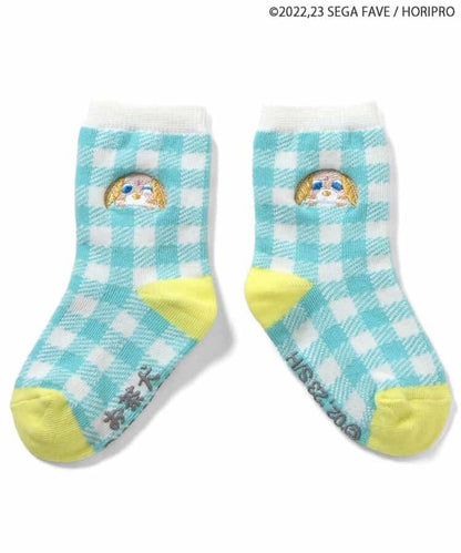 茶犬單點刺繡襪