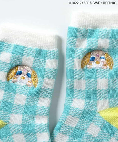 茶犬單點刺繡襪