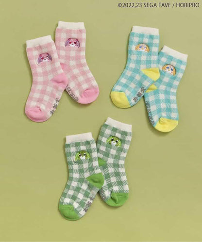 茶犬單點刺繡襪