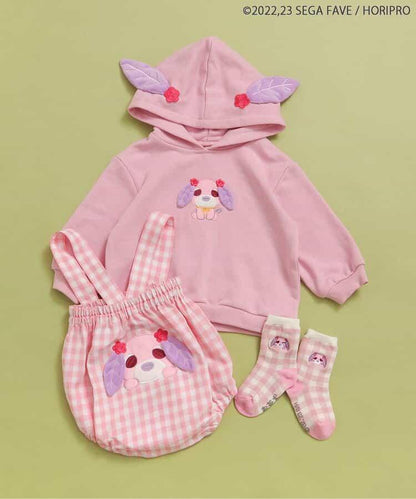 茶犬單點刺繡襪