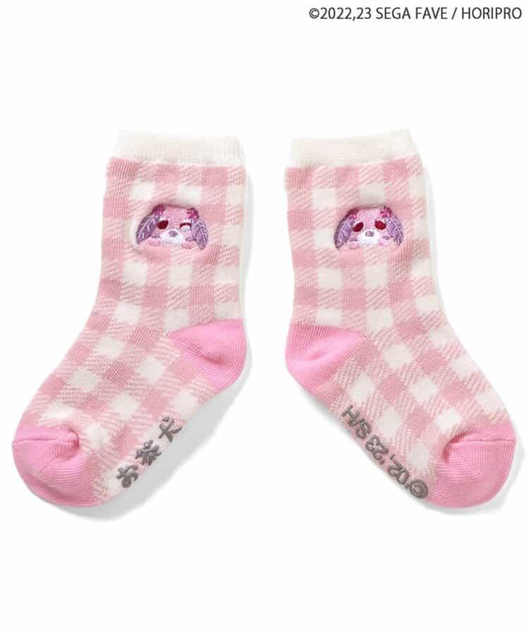 茶犬單點刺繡襪