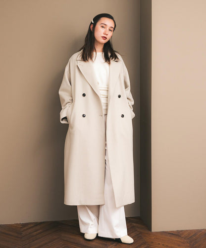 羊毛感雙褶寬腿褲