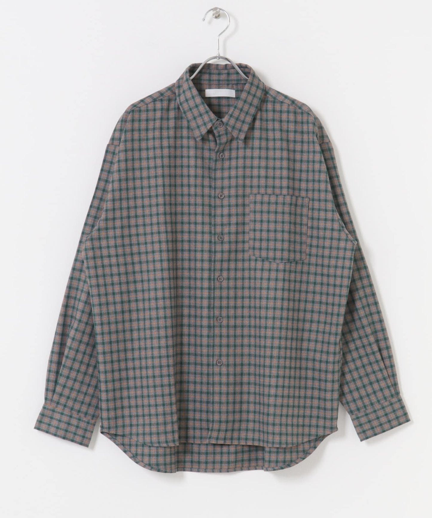 微妙色調長袖法蘭絨襯衫