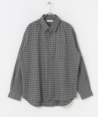 微妙色調長袖法蘭絨襯衫