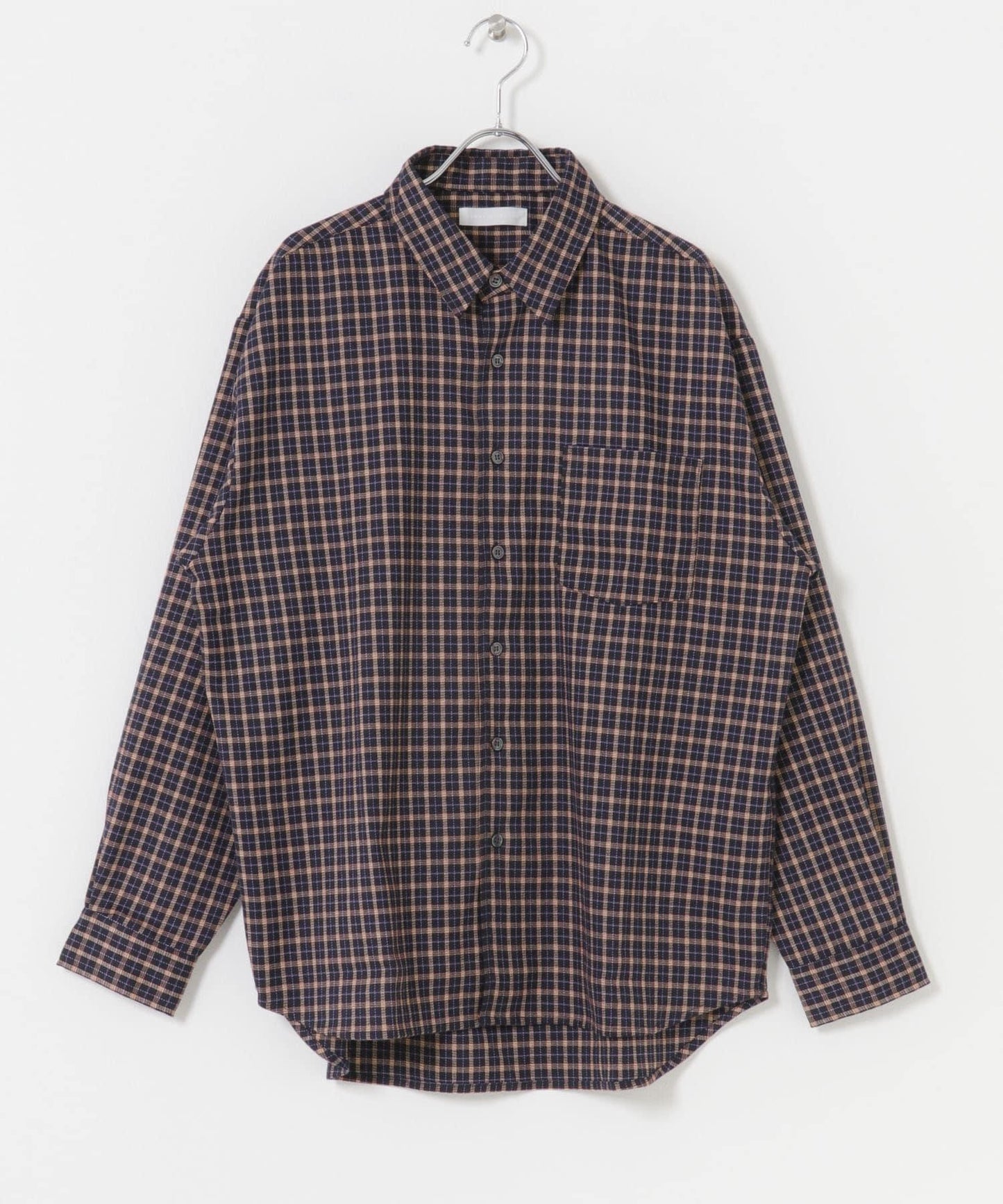 微妙色調長袖法蘭絨襯衫