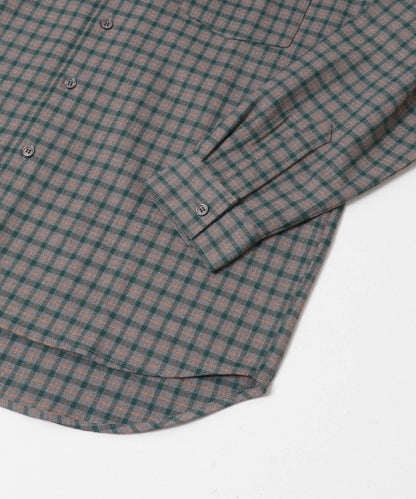 微妙色調長袖法蘭絨襯衫