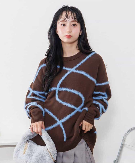 微妙線條針織衫