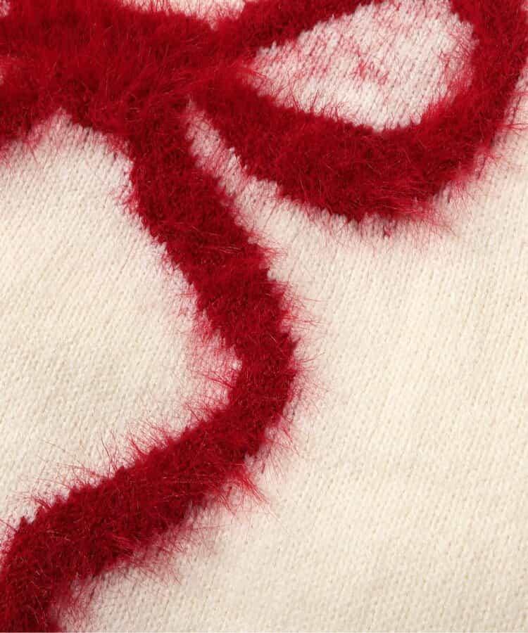 毛絨蝴蝶結針織衫