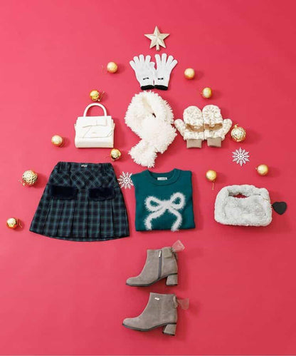 毛絨蝴蝶結針織衫