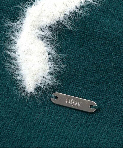 毛絨蝴蝶結針織衫