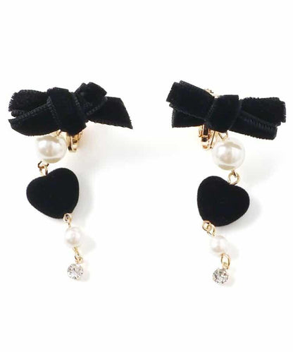 蝴蝶結珍珠耳夾