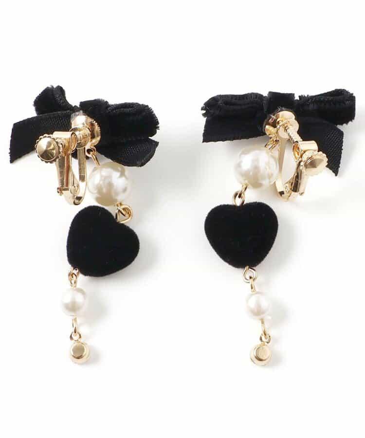 蝴蝶結珍珠耳夾