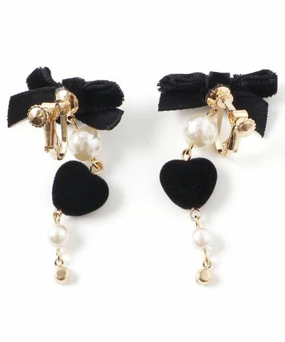 蝴蝶結珍珠耳夾