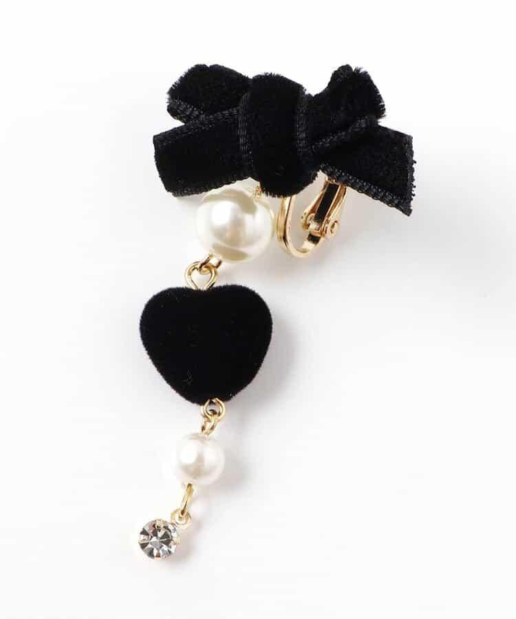 蝴蝶結珍珠耳夾