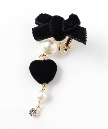 蝴蝶結珍珠耳夾