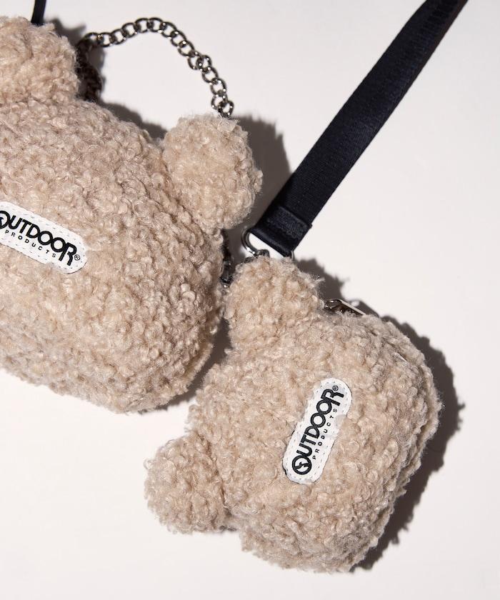 x BASICKS 仿羊羔絨熊造型包