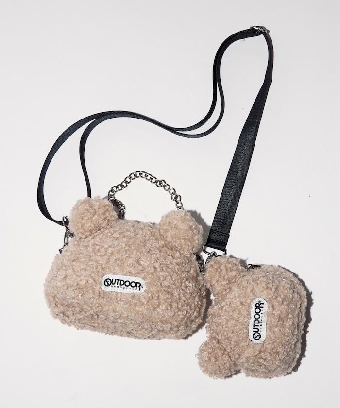 x BASICKS 仿羊羔絨熊造型包