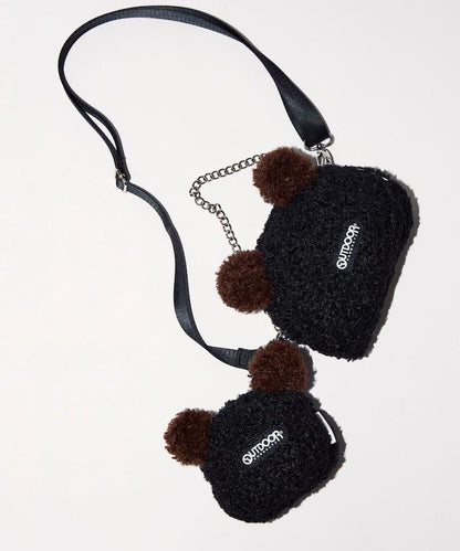 x BASICKS 仿羊羔絨熊造型包