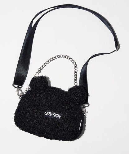 x BASICKS 仿羊羔絨熊造型包