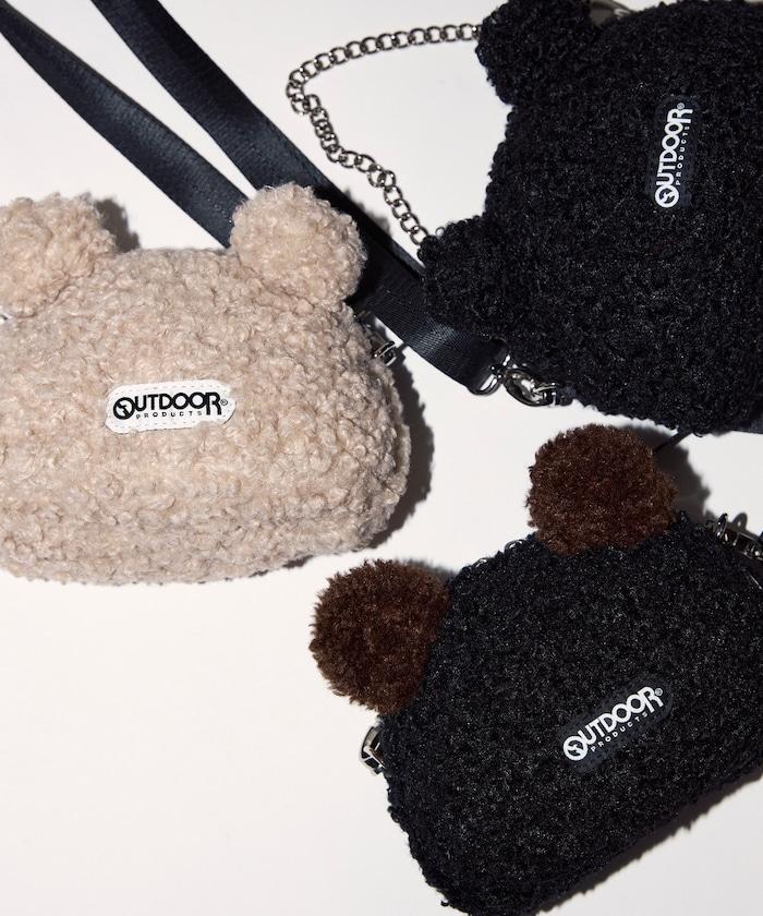 x BASICKS 仿羊羔絨熊造型包