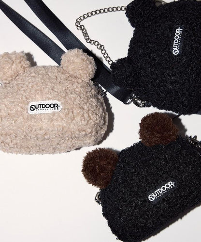 x BASICKS 仿羊羔絨熊造型包