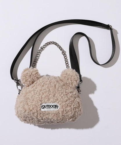 x BASICKS 仿羊羔絨熊造型包