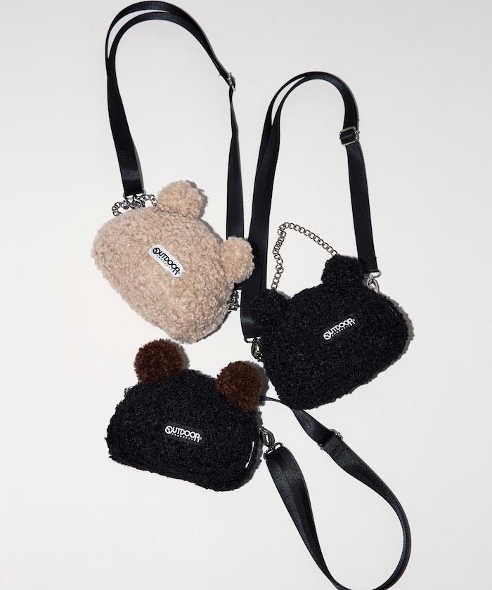 x BASICKS 仿羊羔絨熊造型包