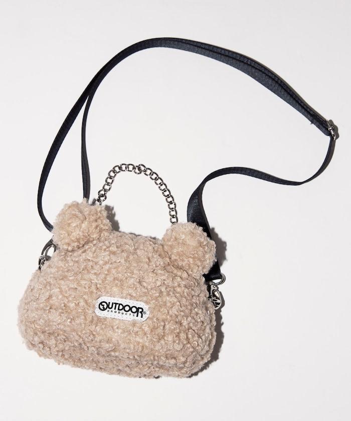 x BASICKS 仿羊羔絨熊造型包